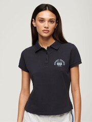 Superdry Blue 90s Fitted Polo Shirt - Image 1 of 6