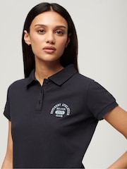 Superdry Blue 90s Fitted Polo Shirt - Image 3 of 6