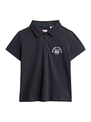 Superdry Blue 90s Fitted Polo Shirt - Image 4 of 6