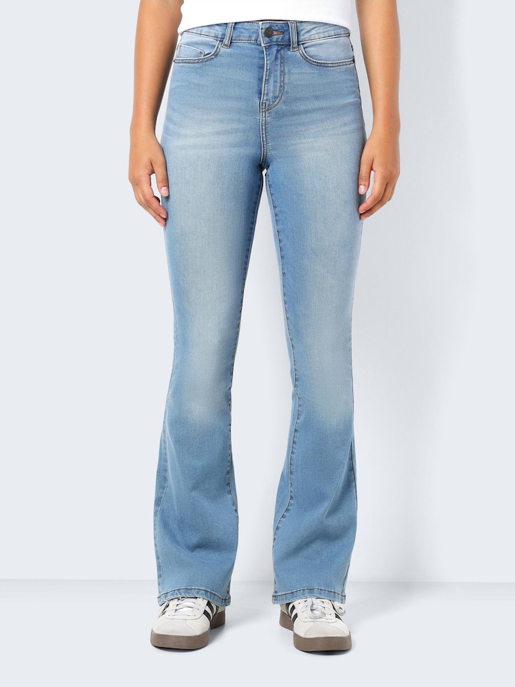 NOISY MAY Blue High Waist Flared Jeans - Image 1 of 5 NOISY MAY Blue High Waist Flared Jeans - Image 1 of 5