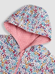 JoJo Maman Bébé Rose Pink Bunny Appliqué Reversible Hoodie - Image 7 of 8