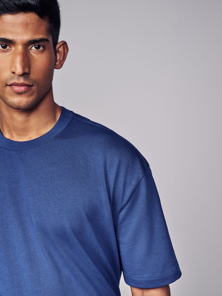 Cobalt Blue Relaxed Fit Heavyweight T-Shirt - Image 5 of 8