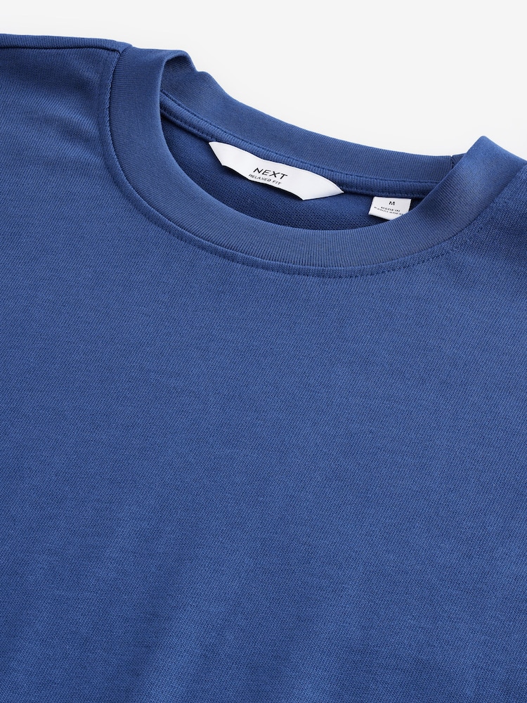 Cobalt Blue Relaxed Fit Heavyweight T-Shirt - Image 7 of 8