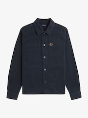 Fred Perry Navy 100% Cotton Twill Overshirt - Image 6 of 7