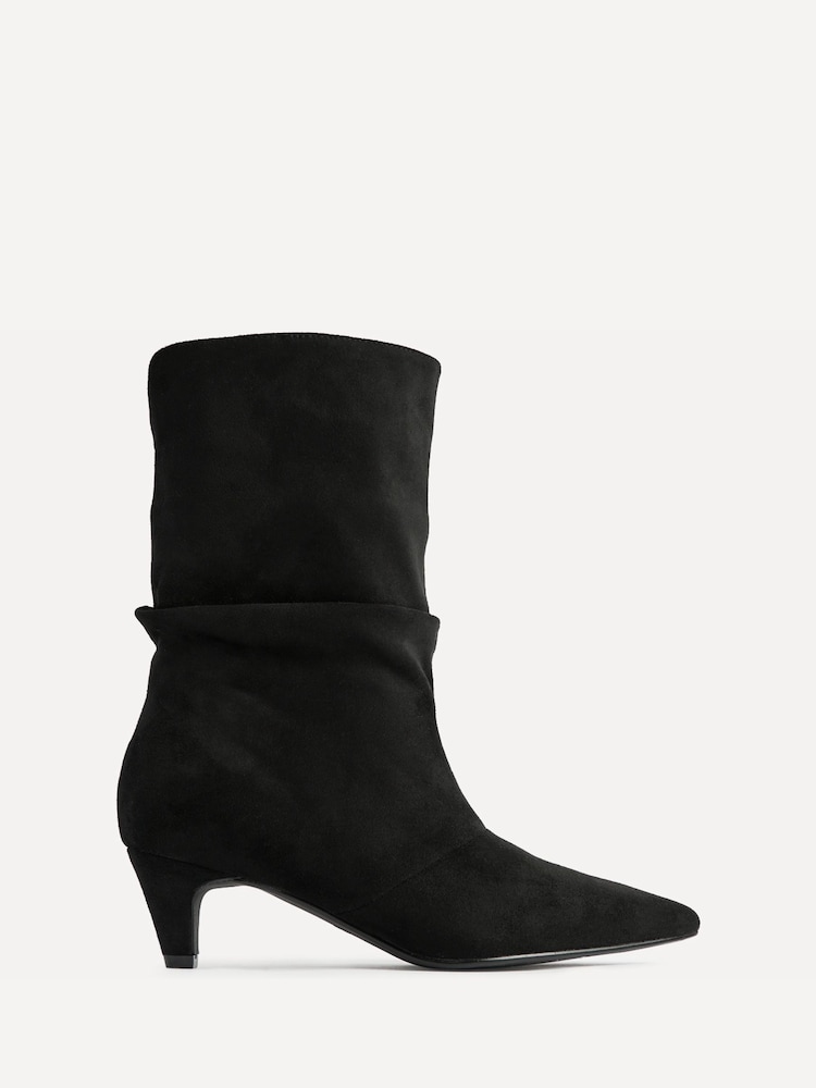 Linzi Black Mosaic Multiwear Ruched Ankle Boots - Image 2 of 5
