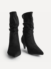 Linzi Black Mosaic Multiwear Ruched Ankle Boots - Image 4 of 5