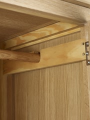 Julian Bowen Brown Memphis Limed Double 1 Drawer Wardrobe - Image 4 of 6