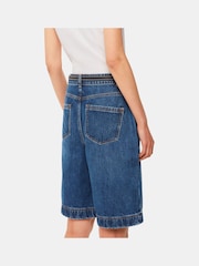 Whistles Blue 100% Cotton Raya Longline Denim Shorts - Image 3 of 6