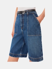 Whistles Blue 100% Cotton Raya Longline Denim Shorts - Image 5 of 6