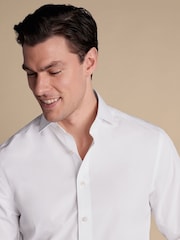 Charles Tyrwhitt White Slim Fit 100% Cotton Cutaway Collar Non Iron Poplin Shirt - Image 2 of 6