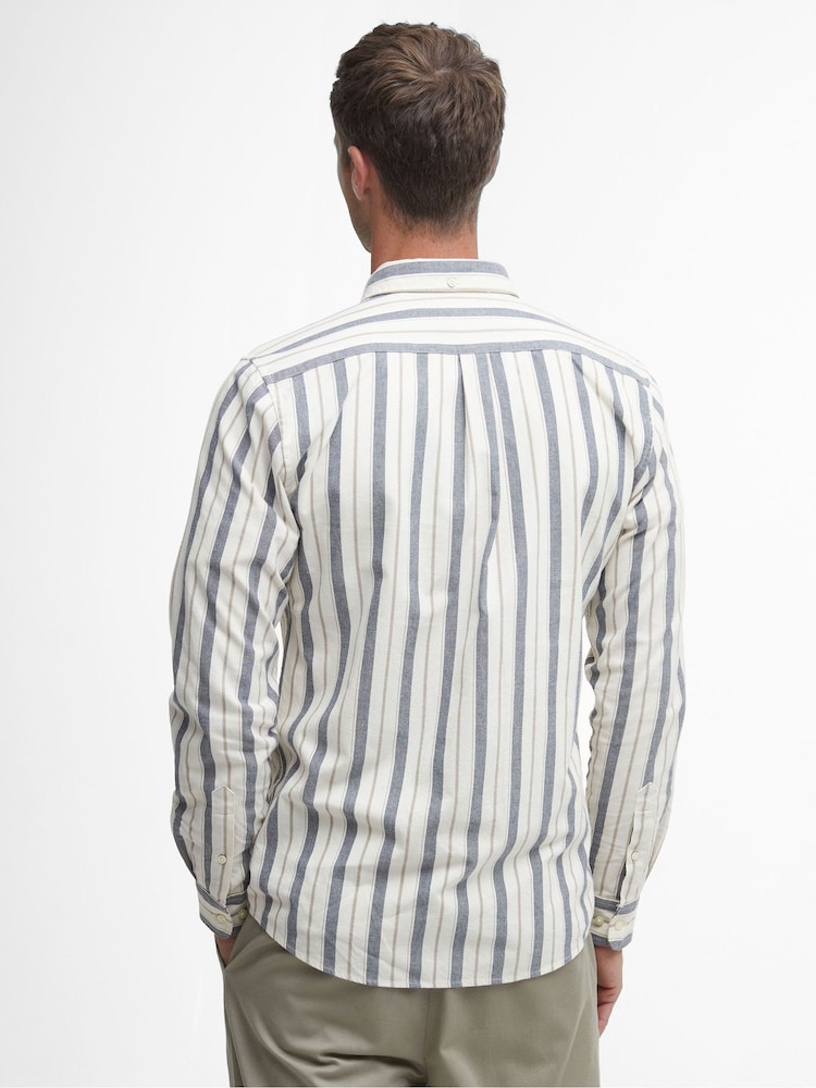 Barbour® White Longrock Striped 100% Cotton Shirt - Image 2 of 6