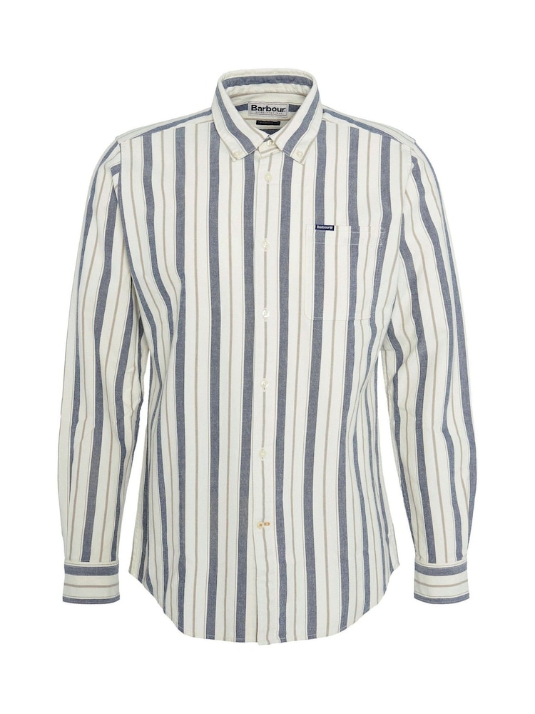 Barbour® White Longrock Striped 100% Cotton Shirt - Image 6 of 6 Barbour® White Longrock Striped 100% Cotton Shirt - Image 6 of 6