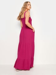 Long Tall Sally Pink Shirred Strappy Maxi Dress - Image 3 of 5