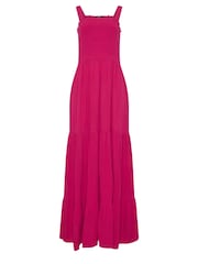 Long Tall Sally Pink Shirred Strappy Maxi Dress - Image 5 of 5