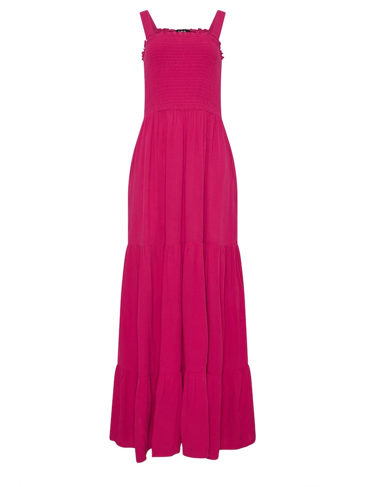 Long Tall Sally Pink Shirred Strappy Maxi Dress - Image 5 of 5