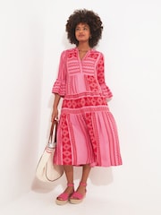 Joe Browns Übergroßes, langärmeliges, strukturiertes Midikleid im Boho-Stil - Bild 2 von 5
