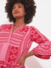 Joe Browns Übergroßes, langärmeliges, strukturiertes Midikleid im Boho-Stil - Bild 4 von 5