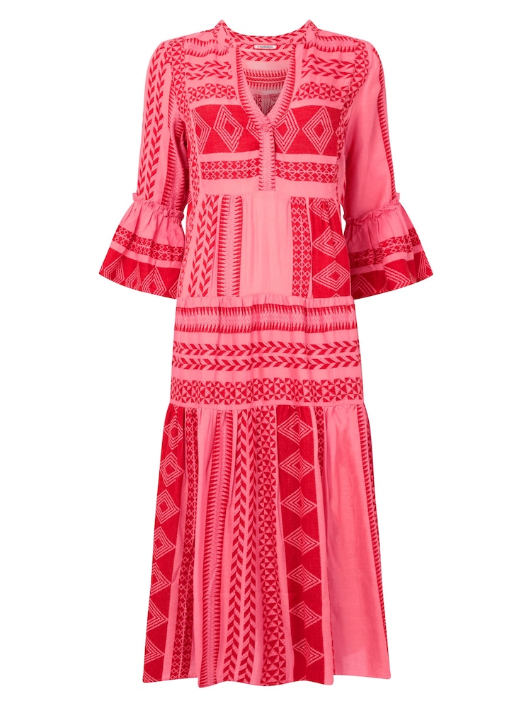 Joe Browns Übergroßes, langärmeliges, strukturiertes Midikleid im Boho-Stil - Bild 5 von 5