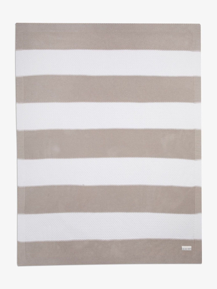 The Little Tailor Baby 100% Cotton Textured Stripe Shawl Blanket - Image 5 of 6