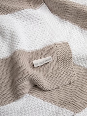 The Little Tailor Baby 100% Cotton Textured Stripe Shawl Blanket - Image 6 of 6