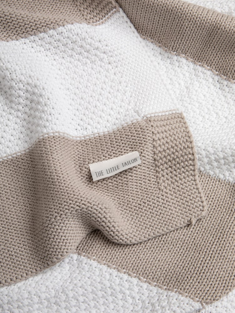 The Little Tailor Baby 100% Cotton Textured Stripe Shawl Blanket - Image 6 of 6