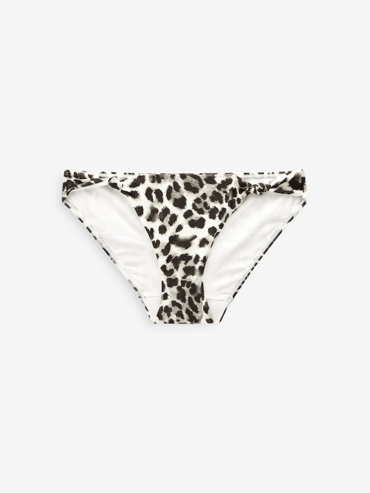 Grey Leopard Knotted High Leg Bikini Bottom - Image 5 of 5