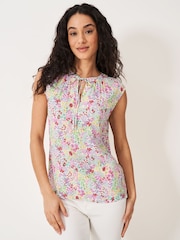 Crew Clothing Pink Tie Neck Sleeveless Blouse - Image 1 of 5