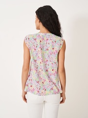 Crew Clothing Pink Tie Neck Sleeveless Blouse - Image 2 of 5
