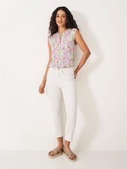 Crew Clothing Pink Tie Neck Sleeveless Blouse - Image 3 of 5