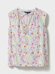 Crew Clothing Pink Tie Neck Sleeveless Blouse - Image 5 of 5