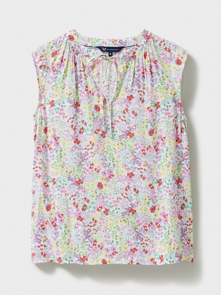 Crew Clothing Pink Tie Neck Sleeveless Blouse - Image 5 of 5