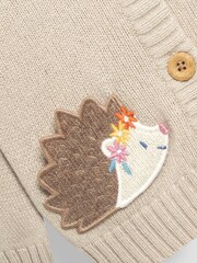 JoJo Maman Bébé Natural Hedgehog Knit Fairisle Pattern Cardigan - Image 3 of 3