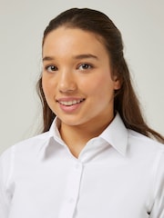 Trutex White Slim Fit Short Sleeve 3 Pack School Shirts - Image 3 of 5