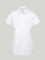 Trutex White Slim Fit Short Sleeve 3 Pack School Shirts - Image 5 of 5