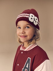 Burgundy Red Collegic Beanie Hat (3mths-16yrs) - Image 1 of 5