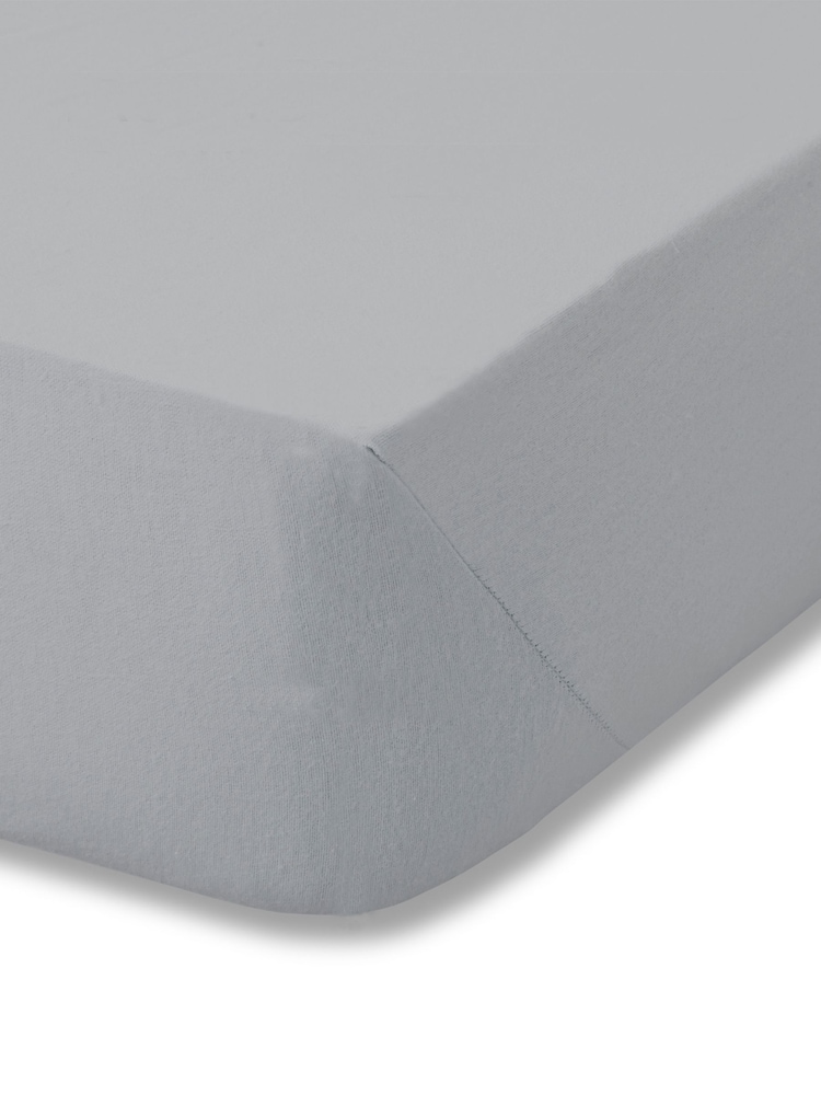 Catherine Lansfield Grey 100% Cotton Fitted Sheet - Image 3 of 3