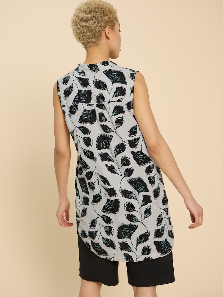 White Stuff Black Sleeveless Evelyn 100% Linen Tunic - Image 2 of 7