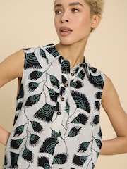 White Stuff Black Sleeveless Evelyn 100% Linen Tunic - Image 4 of 7