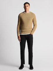 Remus Uomo Natural Textured Crew Neck 100% Cotton Jumper - Image 1 of 6