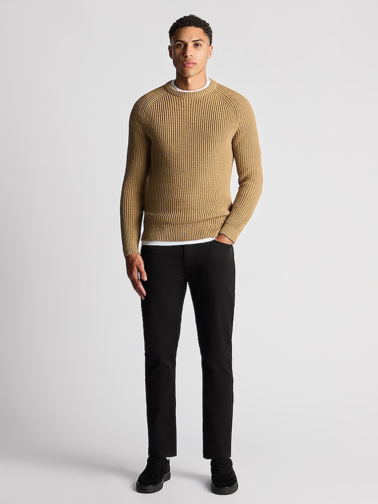 Remus Uomo Natural Textured Crew Neck 100% Cotton Jumper - Image 1 of 6