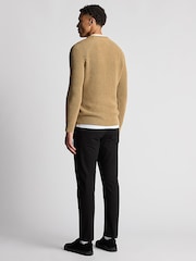 Remus Uomo Natural Textured Crew Neck 100% Cotton Jumper - Image 2 of 6