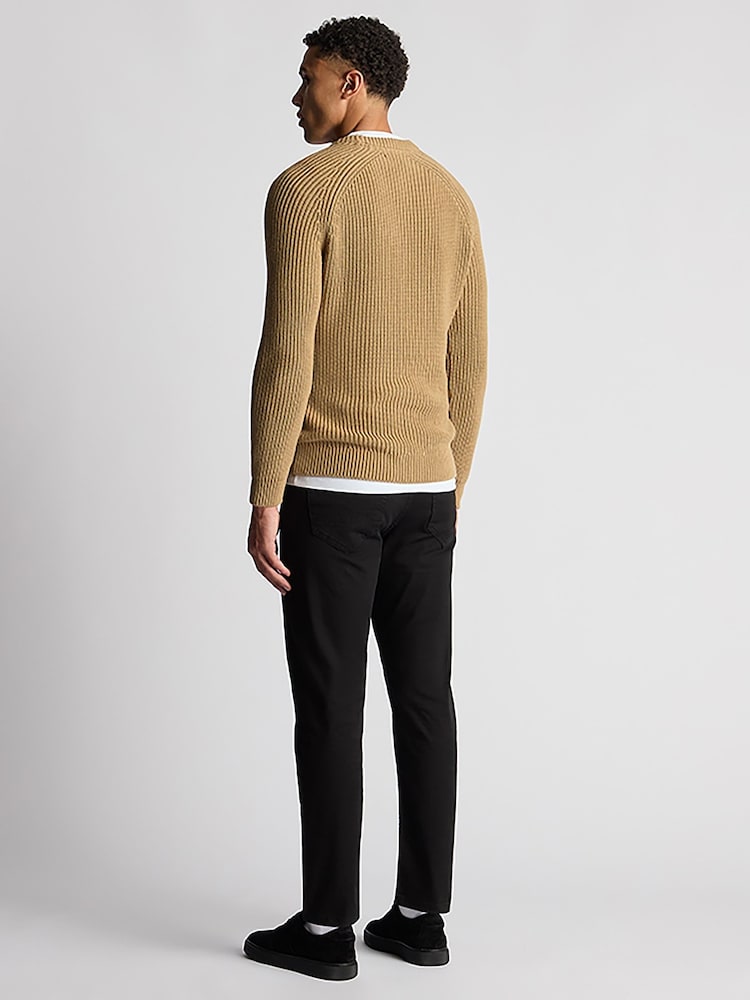 Remus Uomo Natural Textured Crew Neck 100% Cotton Jumper - Image 2 of 6 Remus Uomo Natural Textured Crew Neck 100% Cotton Jumper - Image 2 of 6