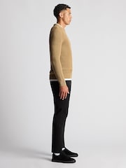 Remus Uomo Natural Textured Crew Neck 100% Cotton Jumper - Image 3 of 6