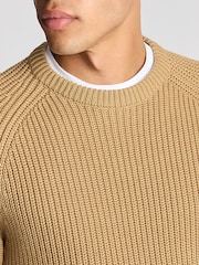 Remus Uomo Natural Textured Crew Neck 100% Cotton Jumper - Image 5 of 6