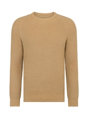 Remus Uomo Natural Textured Crew Neck 100% Cotton Jumper - Image 6 of 6
