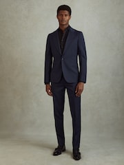 Reiss Bright Blue Destiny Wool Single Breasted Blazer - Image 3 of 7