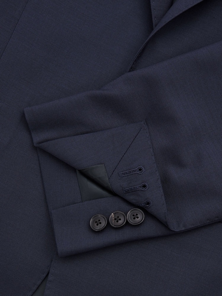 Reiss Bright Blue Destiny Wool Single Breasted Blazer - Image 7 of 7