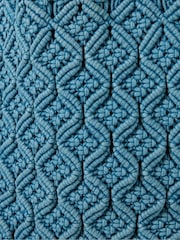 FatFace Raela Blue Macrame Shopper Bag - Image 3 of 3