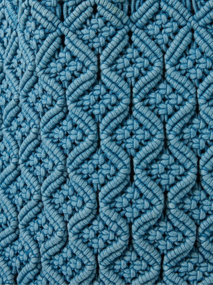 FatFace Raela Blue Macrame Shopper Bag - Image 3 of 3