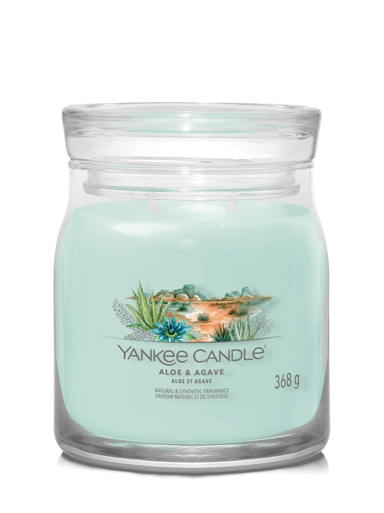 Yankee Candle Blue Medium Signature Aloe & Agave Jar Candle - Image 4 of 4